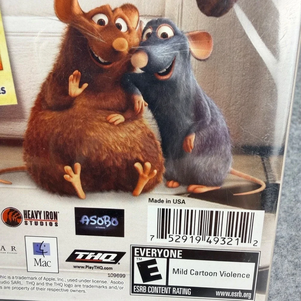 Disney Pixar Ratatouille PC Mac CD-ROM Game Factory Sealed THQ Windows XP Vista